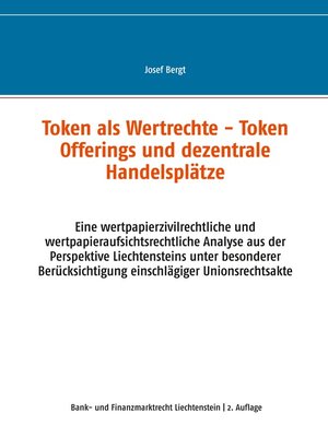 cover image of Token als Wertrechte und Token Offerings und dezentrale Handelsplätze